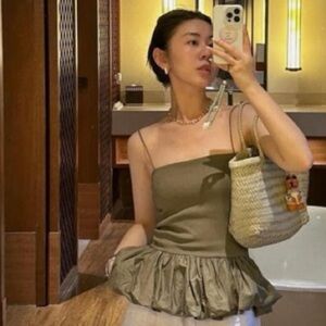 Zara Poplin Peplum Top | Blogger Favorite Minimal Chic Strap Top NWT